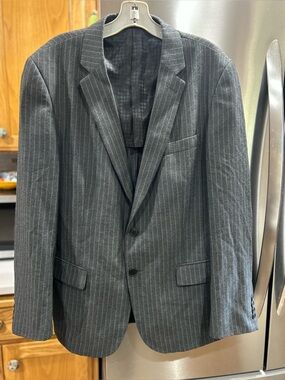 John Varvatos Gray Pinstripe Men's Blazer - Classic Two-Button Jacket